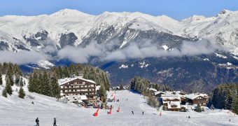 Courchevel ski resort by winter